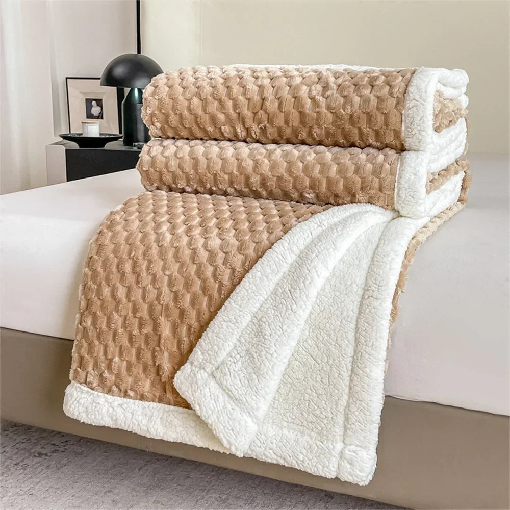 Afralia™ Sherpa Fleece Plush Blanket Throw - Cozy Solid Color BedSheet