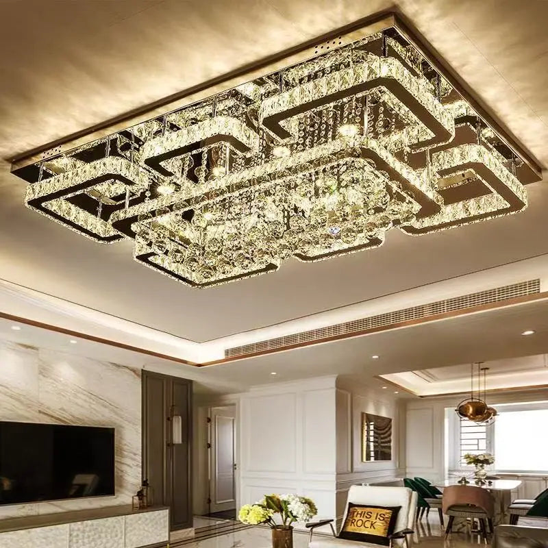 Afralia™ Crystal LED Chandelier: Modern Luxury Ceiling Lamp with Remote Control