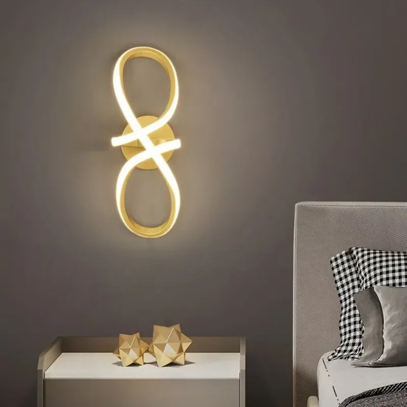 Afralia™ Gold Nordic LED Wall Sconce for Bedroom, Minimalist Entryway and Corridor