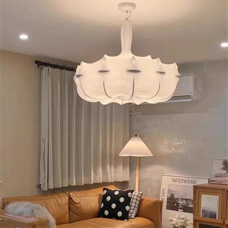 Afralia™ Viscontea Silk Pendant Light: Designer Italian Lamp for Living Room, Bedroom, Kitchen & Dining
