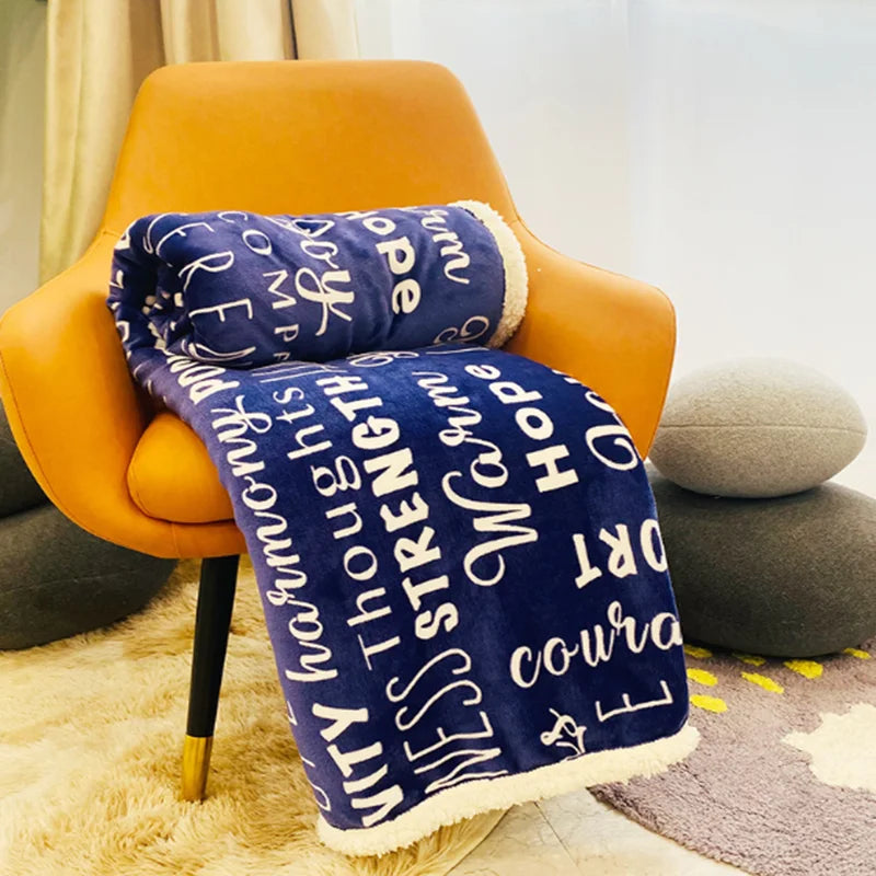 Afralia™ Cozy Printed Flannel Double-Layer Blanket for Office Napping and Sofa Cover