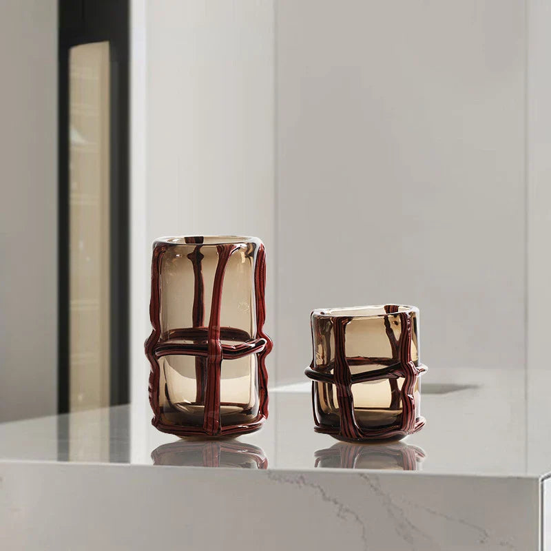 Afralia™ Clear Glass Cross Flower Vase - Home Decor & Terrarium Display