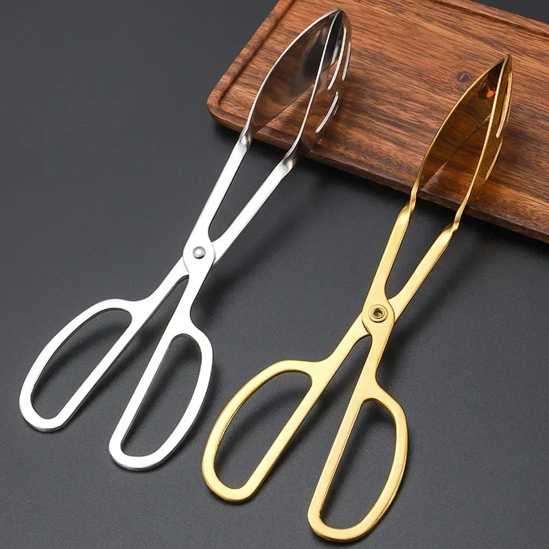 Afralia™ Stainless Steel Buffet Tongs for Food, Salad, Cake, Kitchen Baking Tools