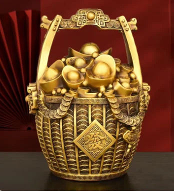Afralia™ Copper Treasure Bowl Money Jar for Home Decor