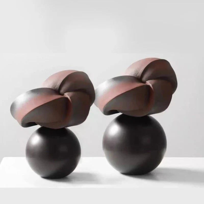 Afralia™ Silver Knot Twist Abstract Geometry Decor Figurine