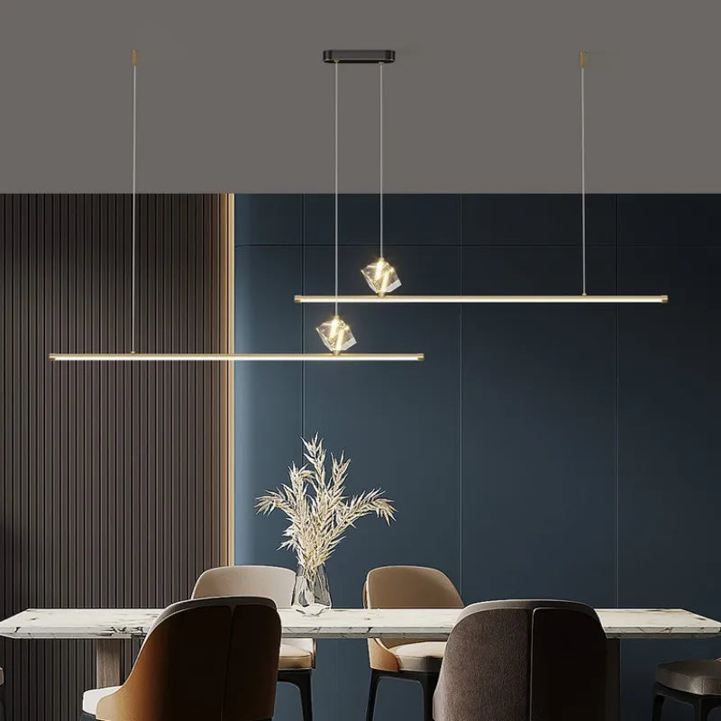 Afralia™ Copper LED Pendant Lights with Remote Control for Dining Room, Kitchen, and Bar