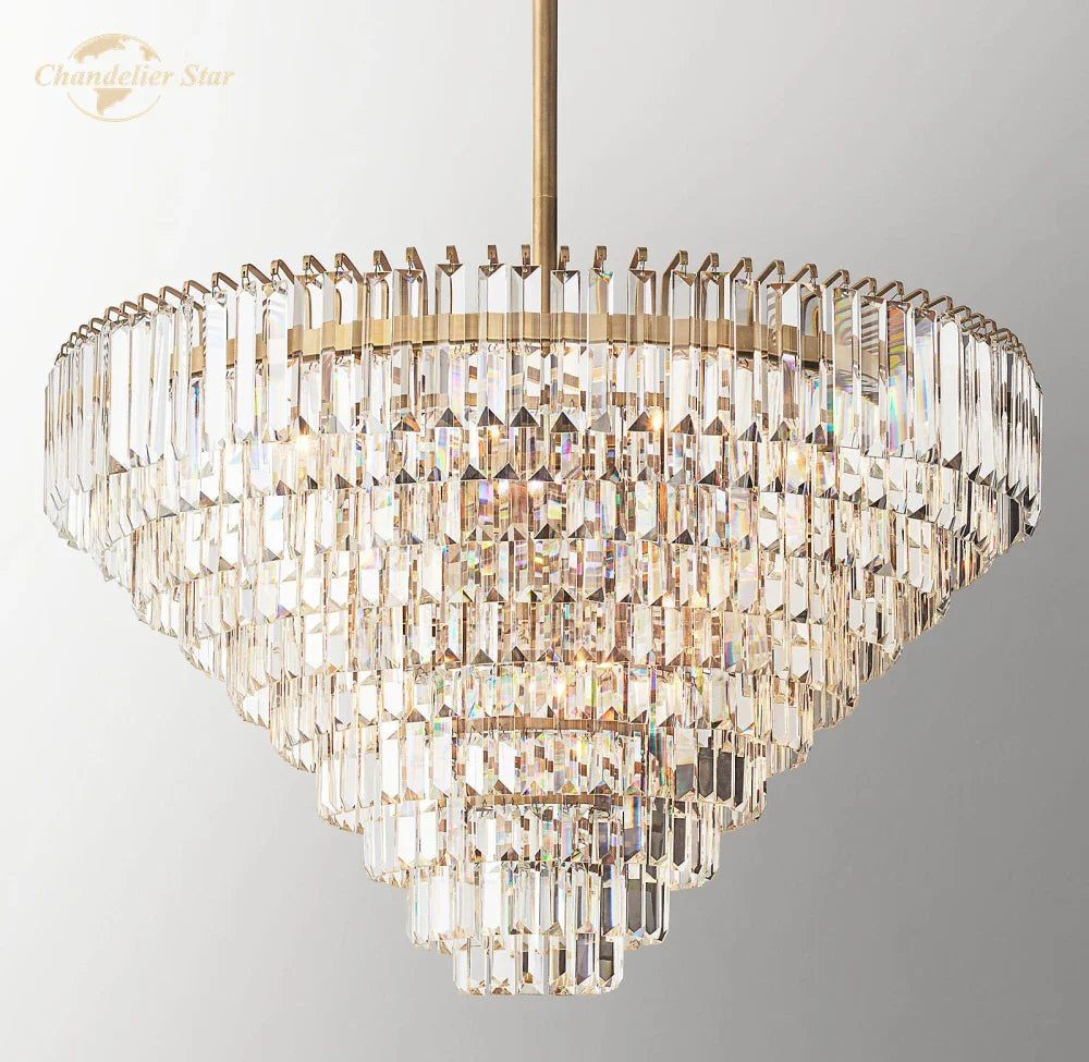 Afralia™ Crystal Chandelier | Modern Round Dining Room Pendant Light