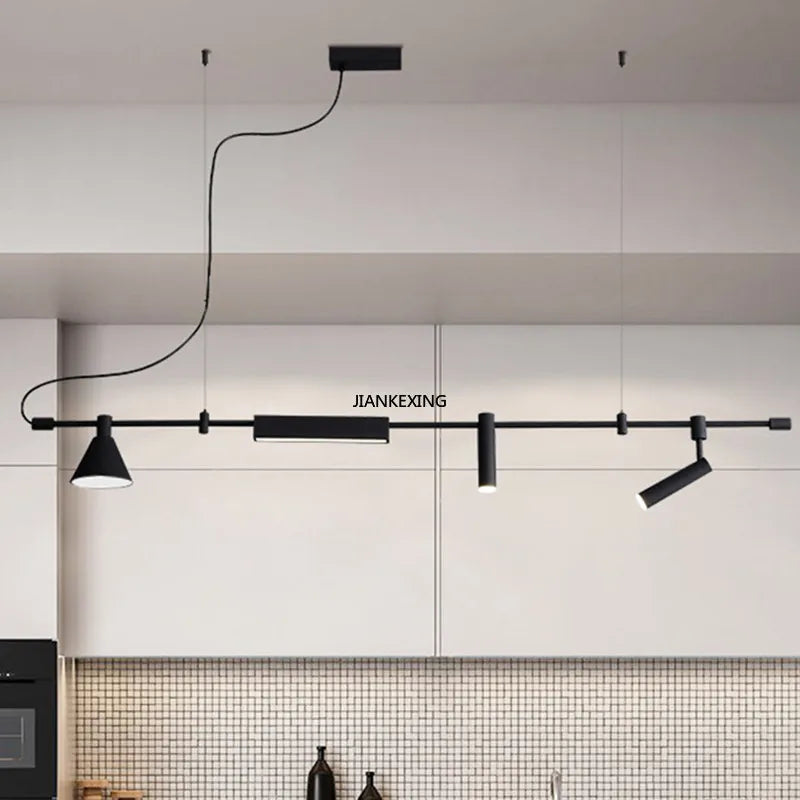 Afralia™ Modern Black Designer LED Chandelier Spot Light for Home Decor Lighting