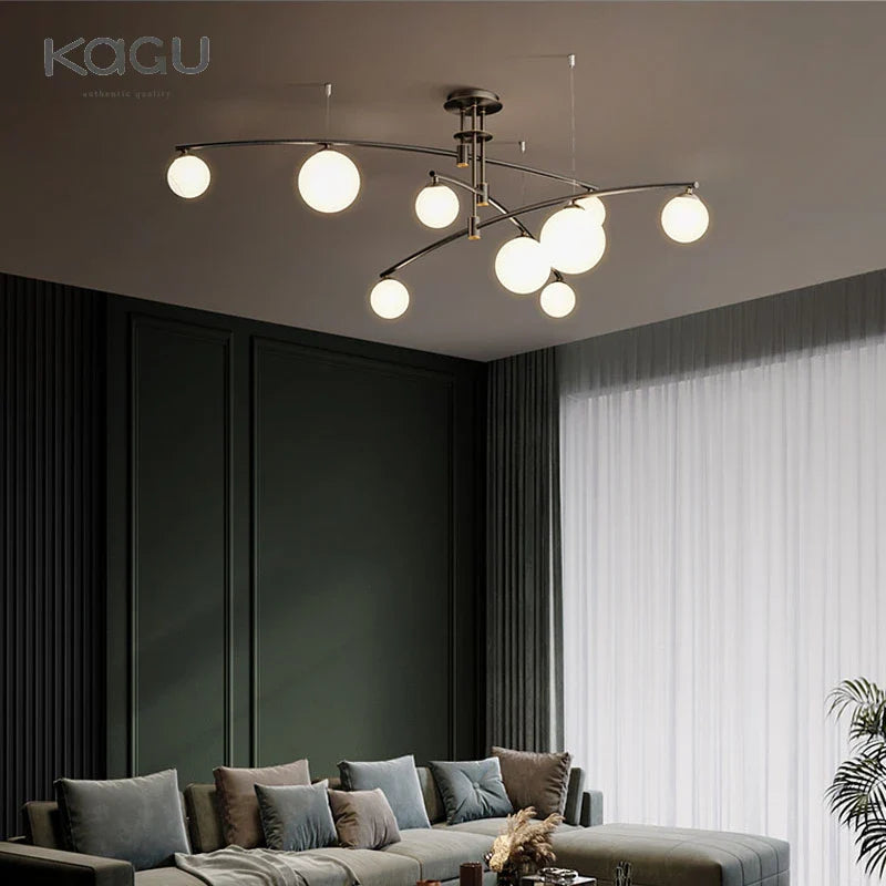 Afralia™ Modern Minimalist Nordic Chandelier for Creative Living Room Decor