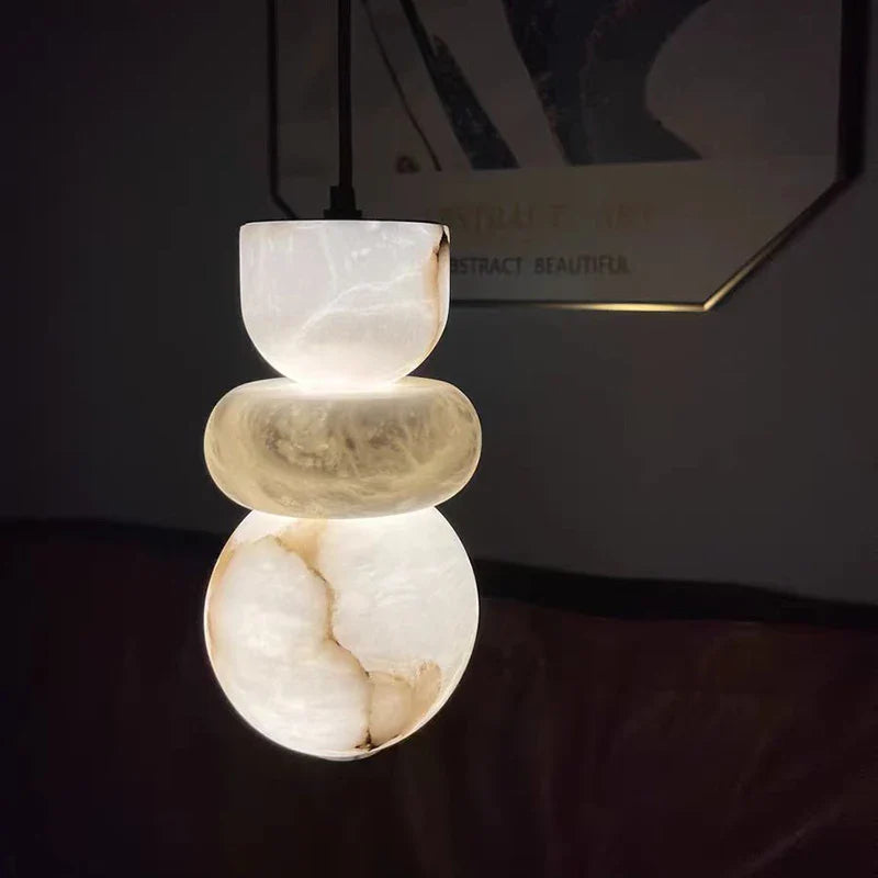 Afralia™ Marble LED Pendant Light for Modern Luxury Bedroom and Living Room