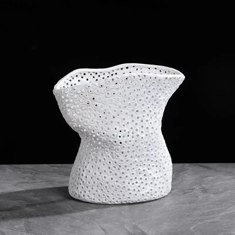 Afralia™ Ceramic Vase Flower Pot Desk Ornament Room Aesthetic Decor Arrangement