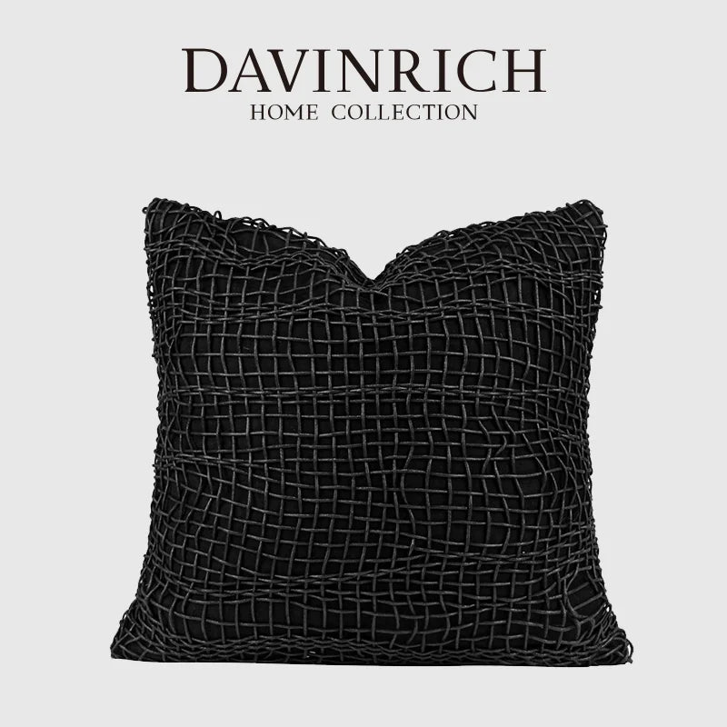 Afralia™ Modern Grid Strings Decorative Cushion Cover - Luxury Throw Pillow Case