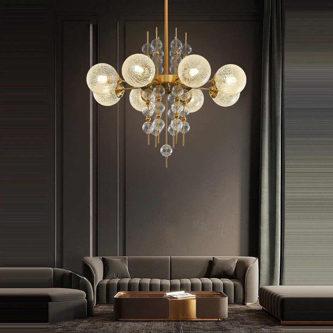 Afralia™ Gold Chrome Bubble Ceiling Chandelier: 2025 Trend Hanging Lamps for Living Room