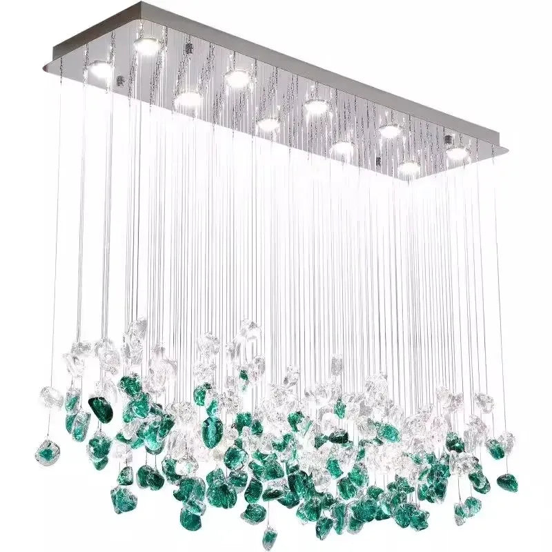 Afralia™ Glass Stone Chandeliers: Modern Luxury LED Pendant Lights for Dining Room Art Decor