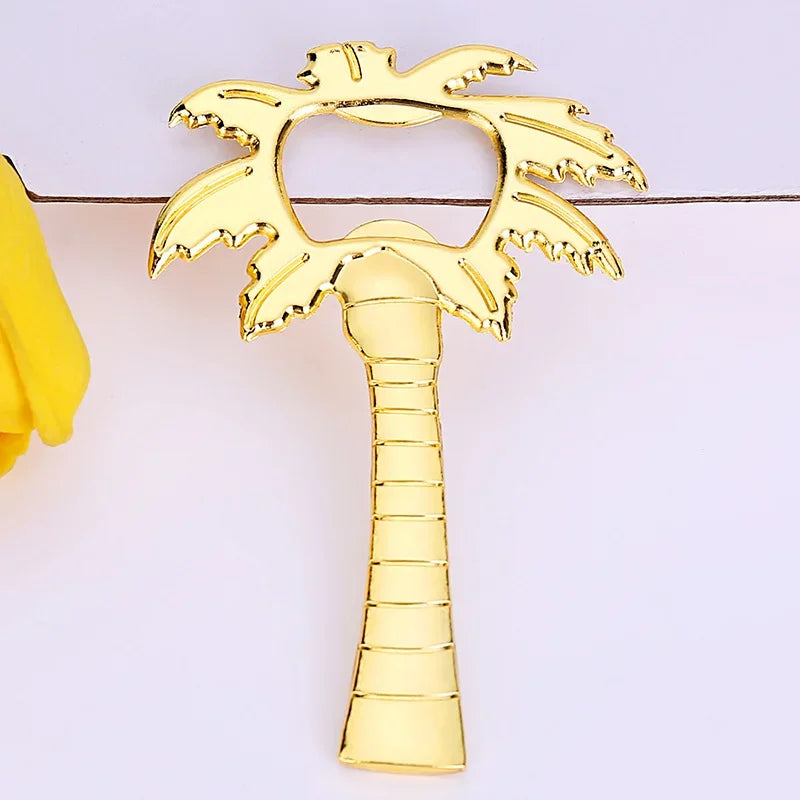 Afralia™ Coconut Tree Bottle Opener in Silver & Gold: Wedding Kitchen Tool