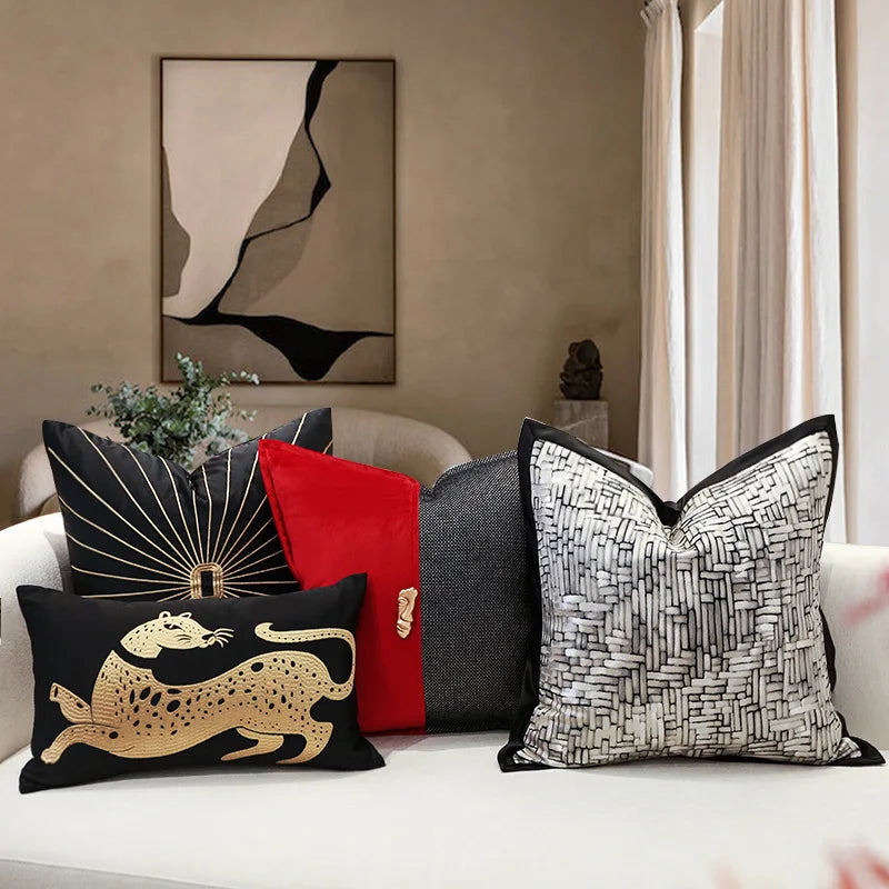 Afralia™ Embroidery Pillow Covers 50cm x 50cm Decorative Home Hotel Pillow Case