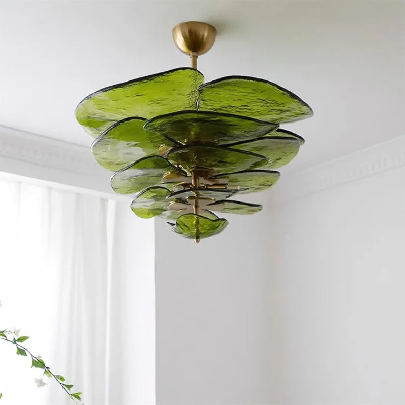 Afralia™ Lotus Leaf Crystal Glass LED Chandelier