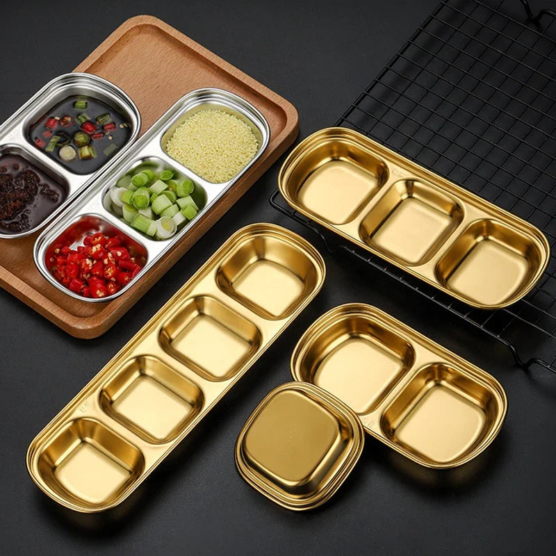 Afralia™ Stainless Steel Seasoning Dish Set - BBQ Restaurant Kitchen Accessory