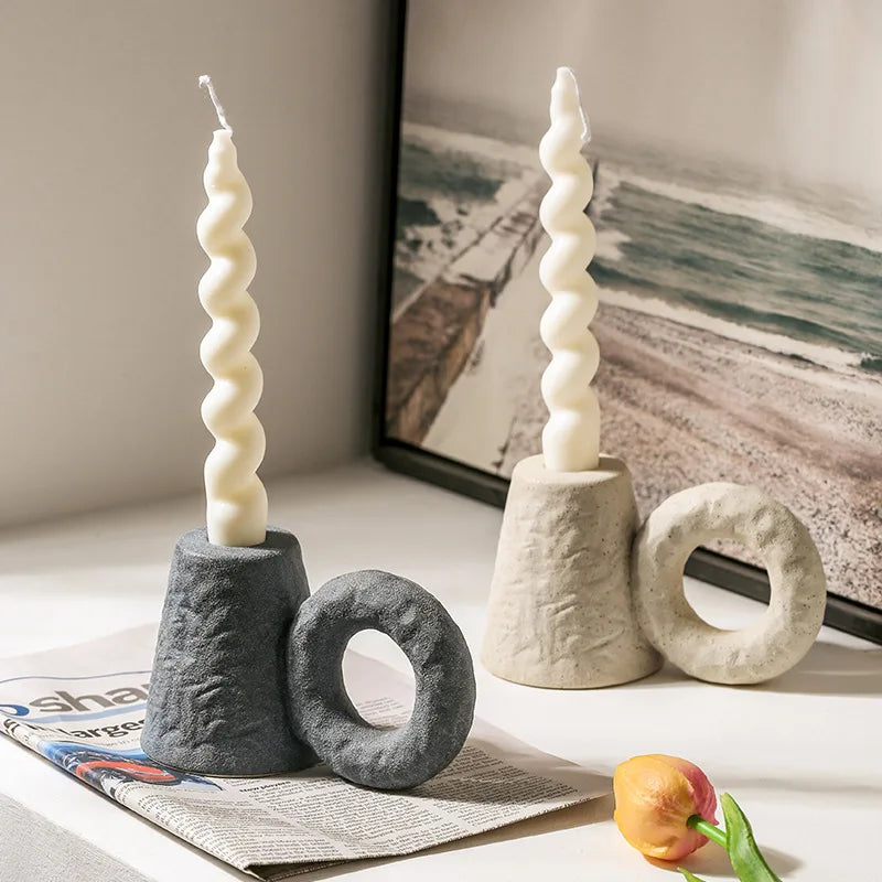 Nordic Ceramic Candlestick by Afralia™ - Elegant Home Décor and Wedding Table Ornament