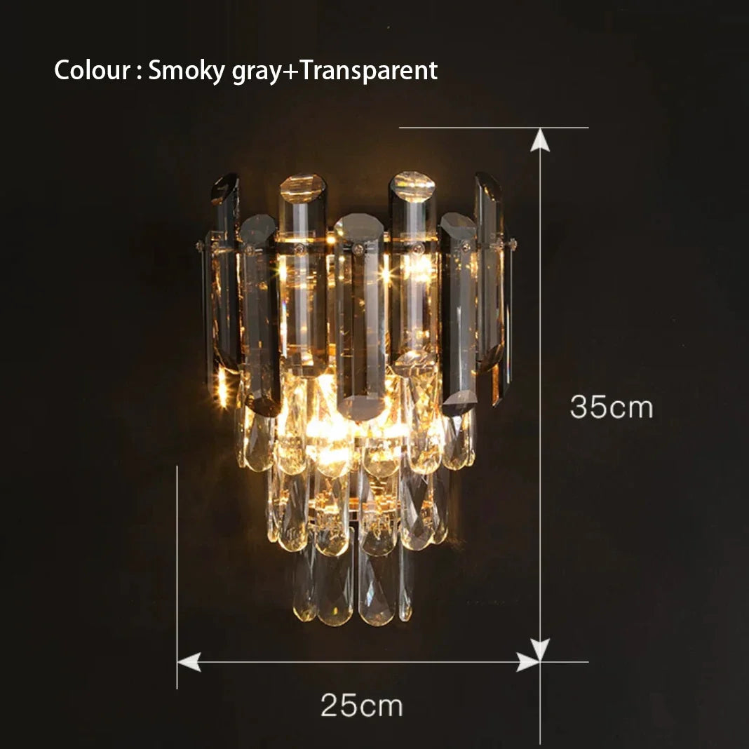 Afralia™ Gray Glass Wall Lamp - Modern Living Room Decor Sconce Light