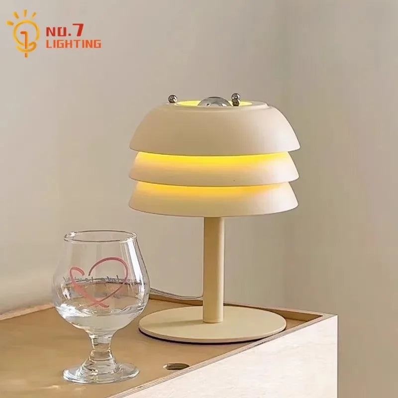 Afralia™ Cream Medieval Design LED Table Lamp for Bedroom, Living Room, Kitchen, Cafe