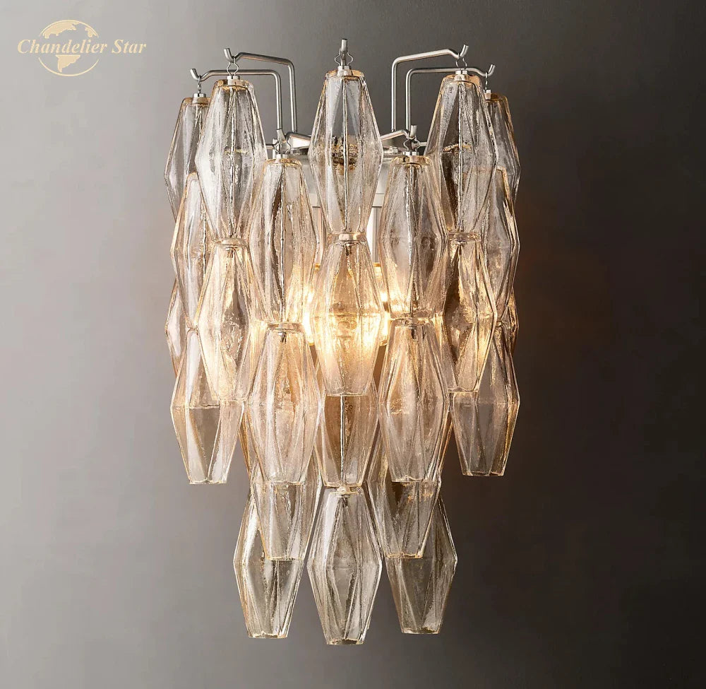 Afralia™ Chiara Glass LED Wall Sconce Light Fixture
