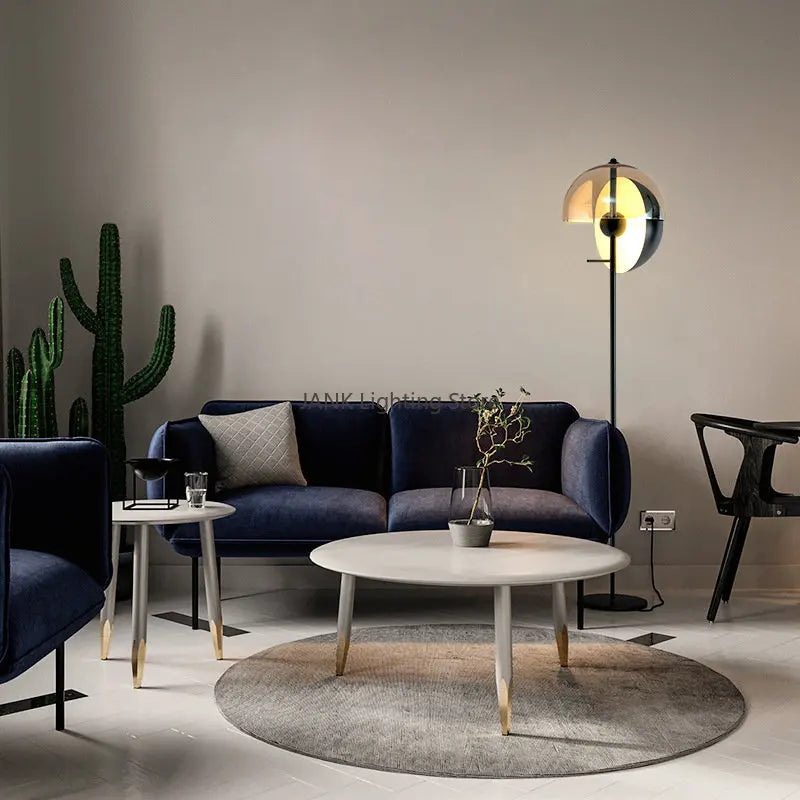 Afralia™ Glass Hemisphere LED Floor Lamp for Bedroom Living Room, High-end Decor Lighting