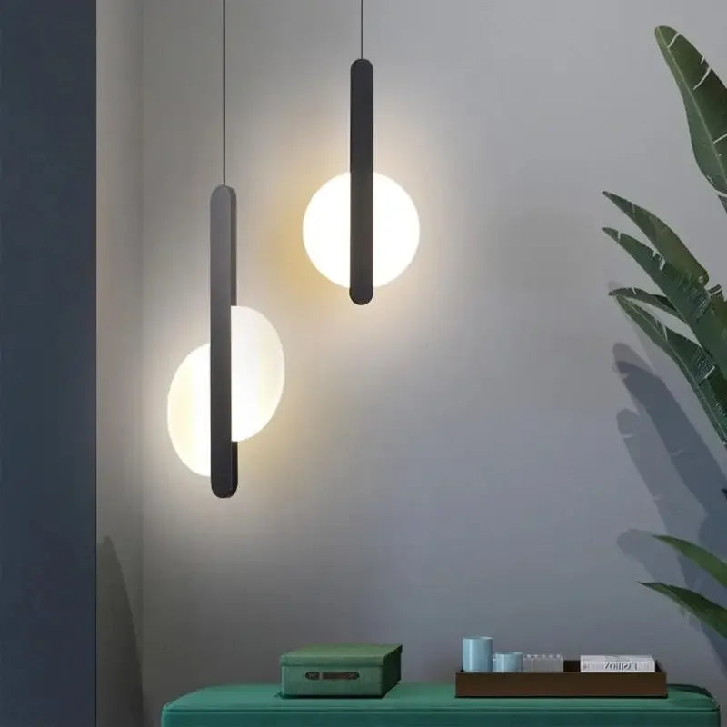Afralia™ Nordic Luxury Black Bedroom Pendant Lamp Bedside Decoration Light
