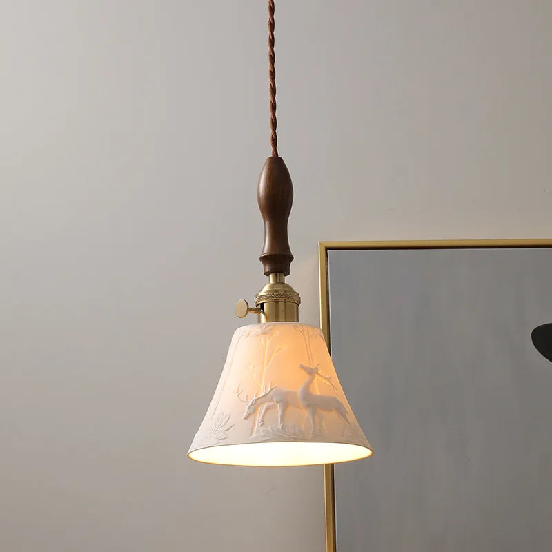 Afralia™ Ceramic LED Pendant Light Fixture Modern Hanging Lamp for Home Decor