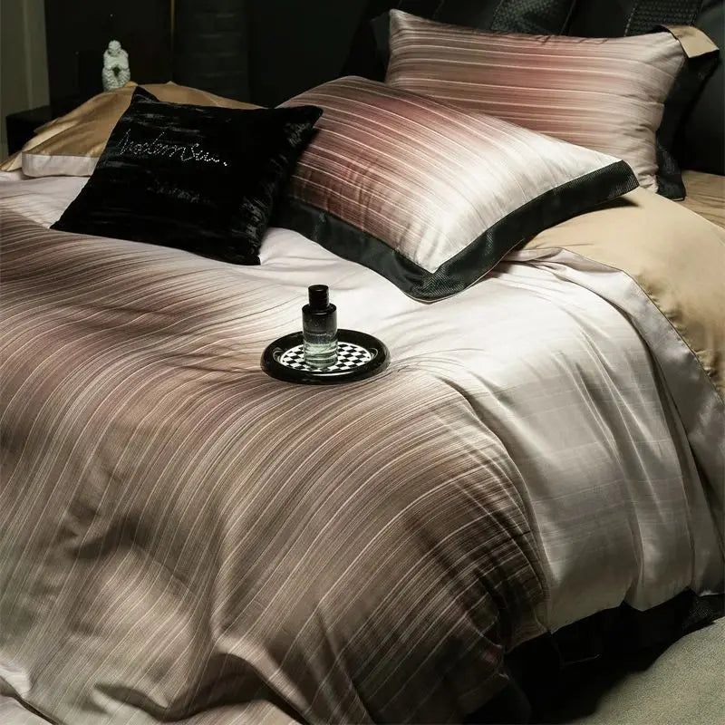 Afralia™ Light Luxury Lyocell Cotton Bedding Set: Soft Silky Sleep Naked Duvet, Sheet & Pillowcases