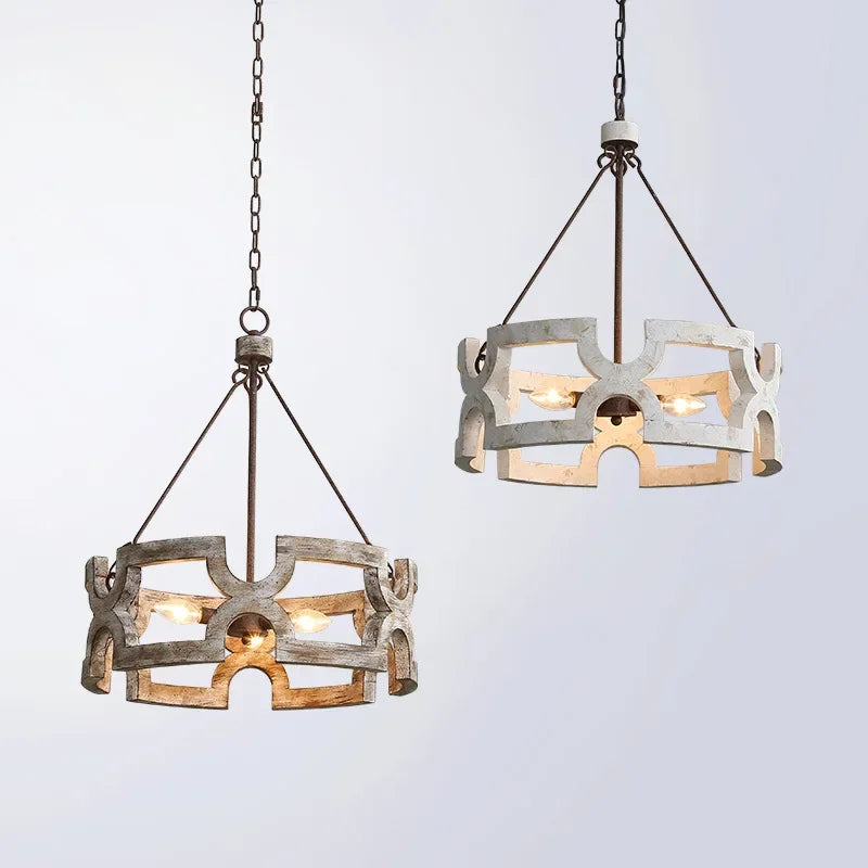 Afralia™ Rural Wood Chandelier Light for Home, Restaurant, Shop & More