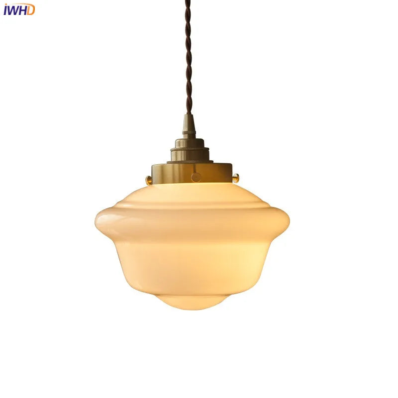Afralia™ Glass LED Pendant Lights with Copper Socket, Modern Nordic Hanging Lamp for Home Indoor