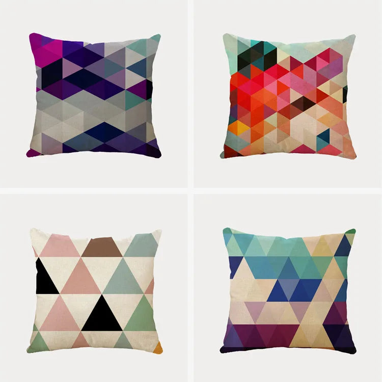 Afralia™ Modern Colorful Geometry Pillow Covers for Sofa Couch