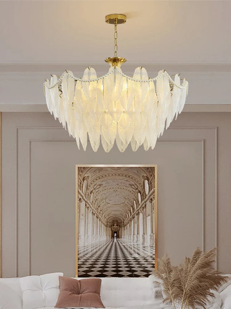 Afralia™ Feather Pendant Chandelier for Luxe Ceiling Decor in French Loft Style