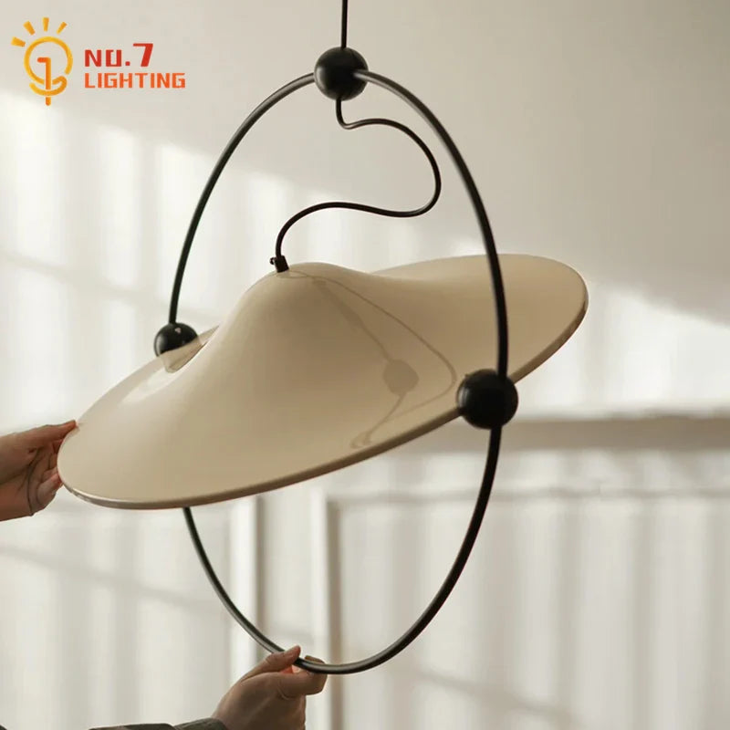 Afralia™ Medieval Pendant Lights LED Iron Art Glass Hanging Lamp for Living Room