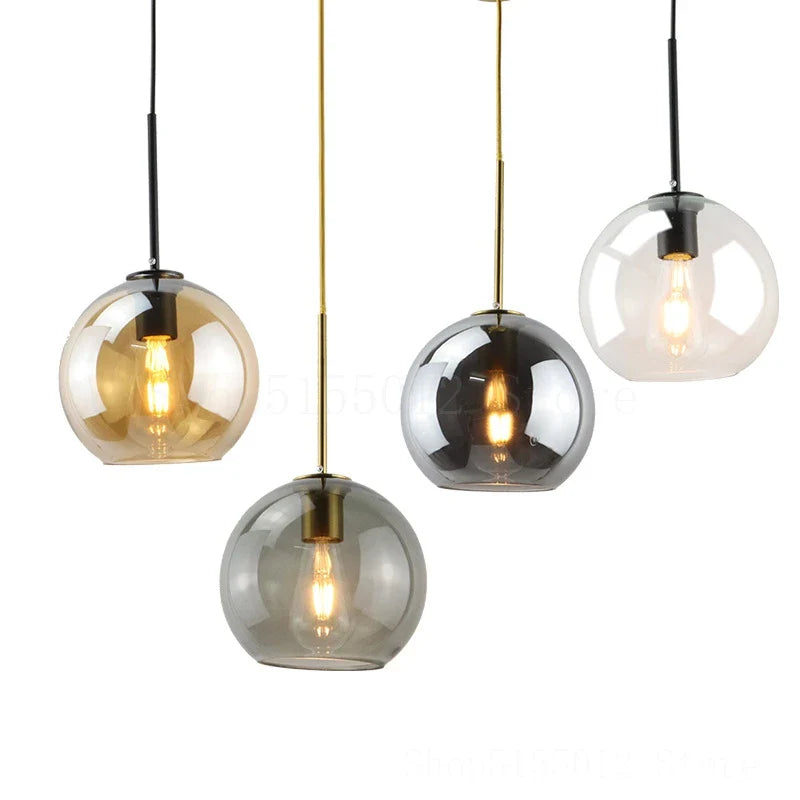 Afralia™ Glass Ball LED Pendant Lights for Chic Home Decor and Lighting