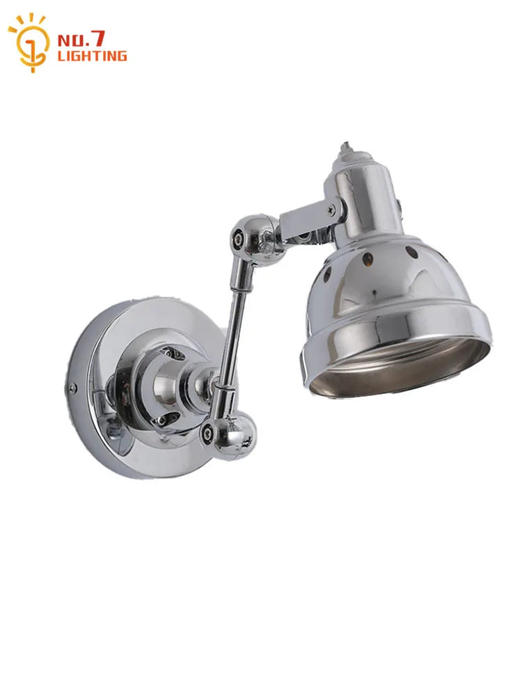 Afralia™ Vintage Chrome Wall Lamp LED E27 Industrial Retro Decorative Sconces for Home and Business