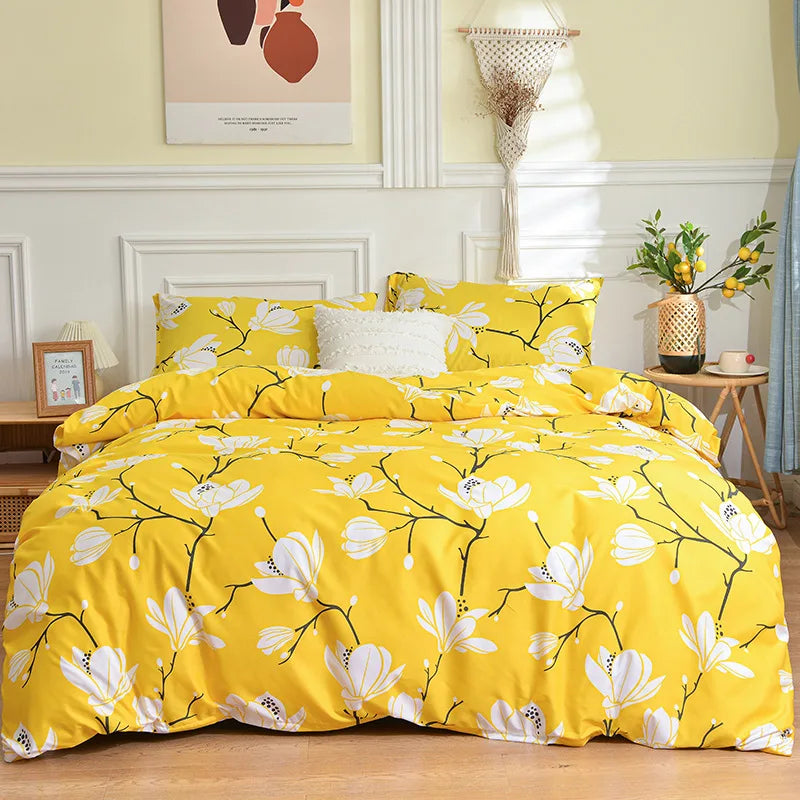 Afralia™ Branch Flower Duvet Cover Set with Bed Sheets & Pillowcases