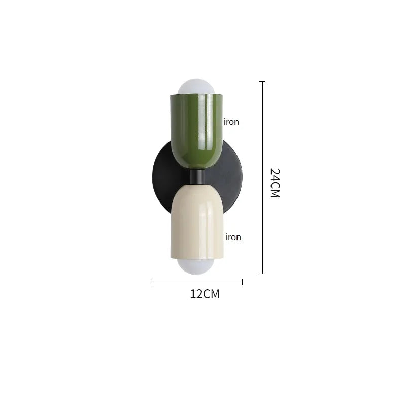 Afralia™ Nordic LED Wall Sconce, Colorful Lampshade, Bedroom Living Room Light