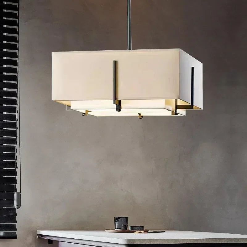 Afralia™ Simple Retro Fabric Cloth Chandelier for Living Room and Bedroom