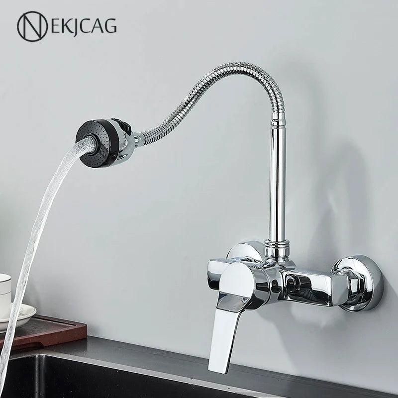 Afralia™ Chrome Kitchen Sink Faucet 360° Rotation Hot/Cold Mixer Taps