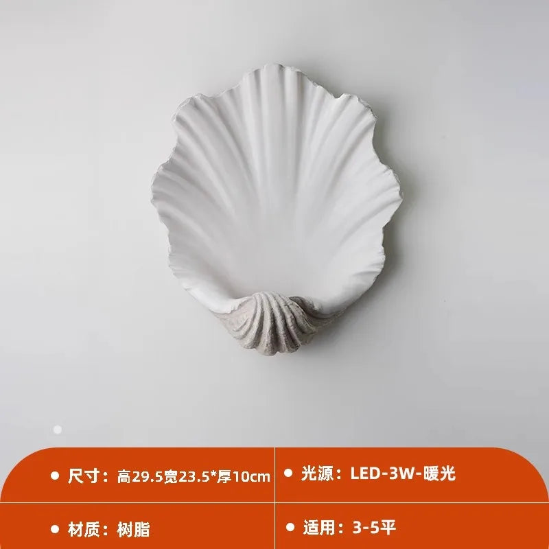 Afralia™ Vintage Shell LED Wall Lamp for Stylish Atmosphere in Living Room