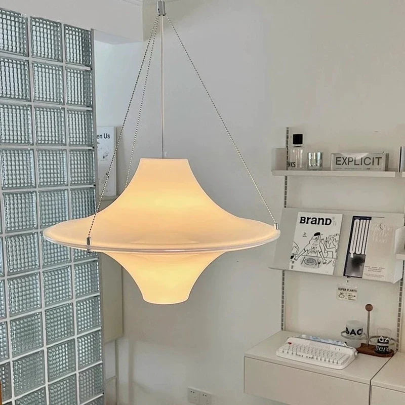 Afralia™ Cream Acrylic UFO Pendant Light: Modern Home Decor Hanging Lamp