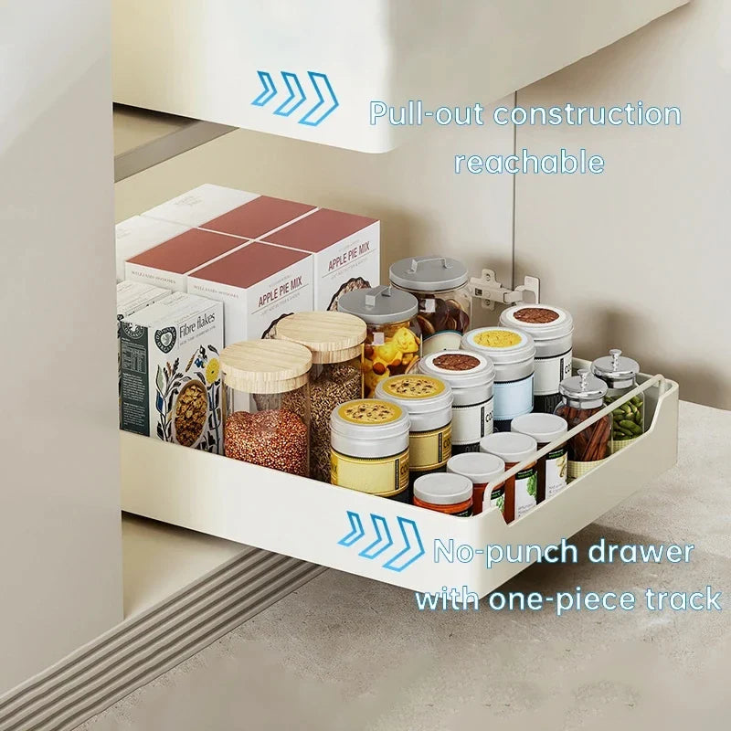 Afralia™ Kitchen Organizer Rack for Cabinets Storage and Tableware - Slide Dish Rack