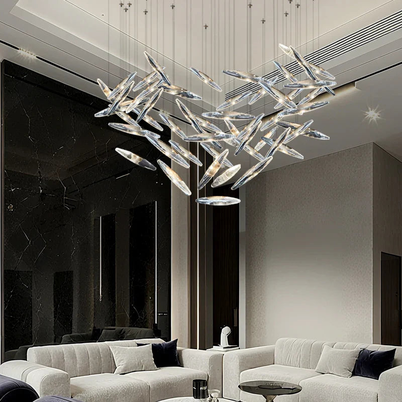 Afralia™ Modern Crystal Chandelier Pendant Light for Villa Hall, Living Room, Kitchen Island