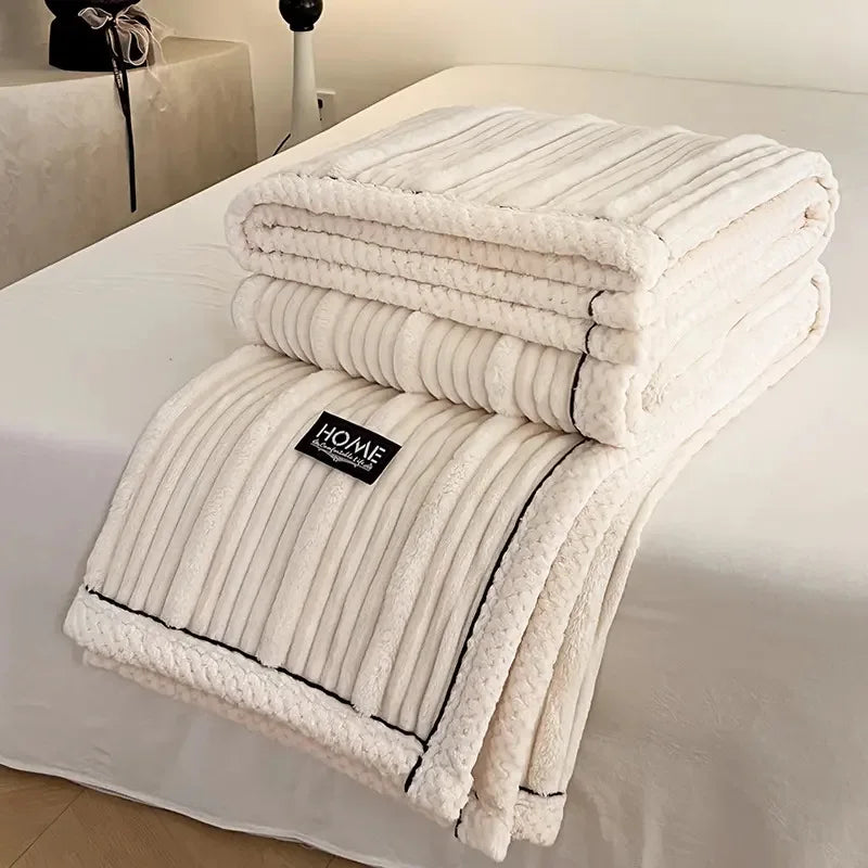 Afralia™ Cozy Faux Rabbit Plush Blanket for Autumn/Winter - Soft Milk Velvet Nap Blanket