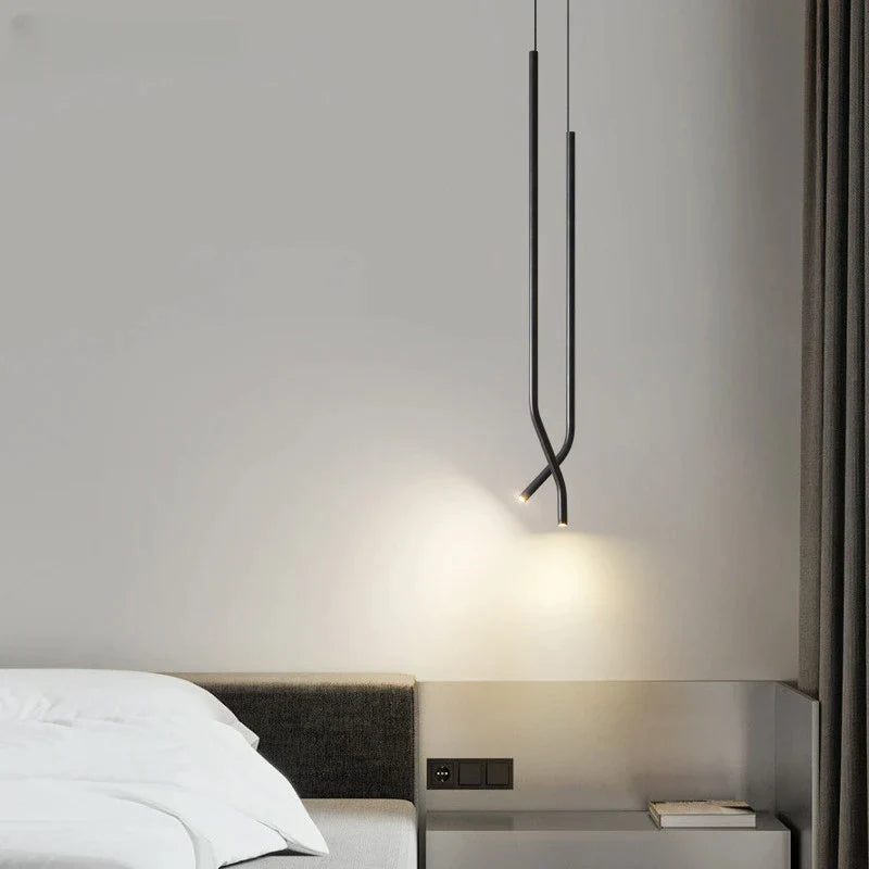 Afralia™ Copper LED Pendant Chandelier for Bedroom and Living Room Lighting