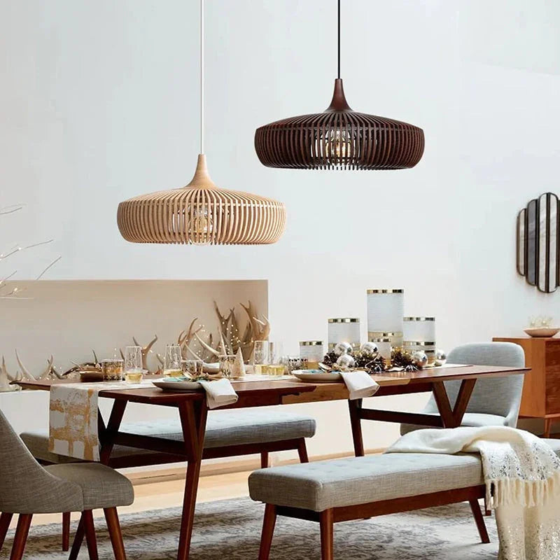 Afralia™ Clava Dine Wood Pendant Lamp - Vintage Danish Design for Living Room & Dining Decor