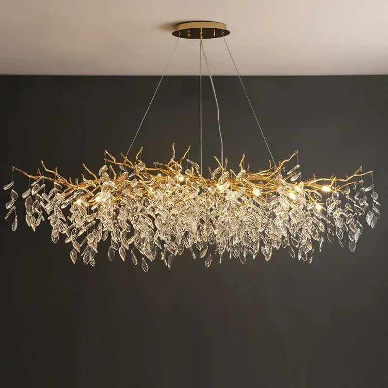 Afralia™ Crystal Ceiling Chandelier LED Pendant Lamp for Home Decor