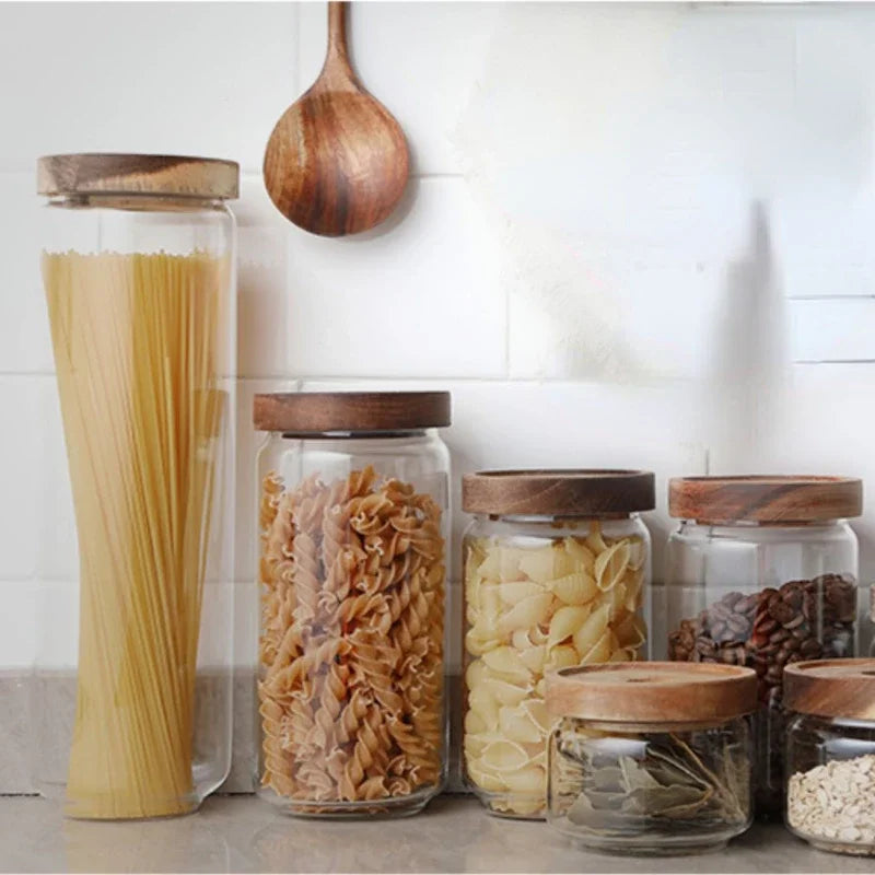 Afralia™ Glass Hermetic Storage Jars with Airtight Lids